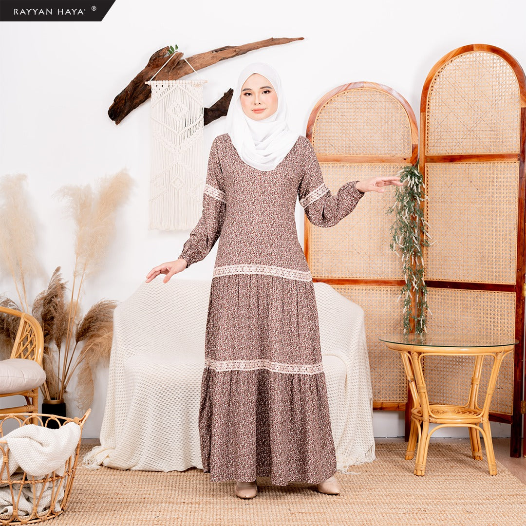 Abbey Lace Maxi Dress 2.0 (Brown) Rayyan Haya' Abbey Lace Maxi Dress 2.0 (Brown) Rayyan Haya'